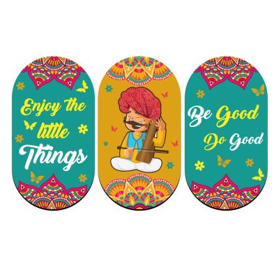Rajasthani Traditional Wall Hanging Decor with Mandala Art & Positive Quotes